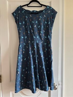 UK Circus Navy Dandelion Puff Dress